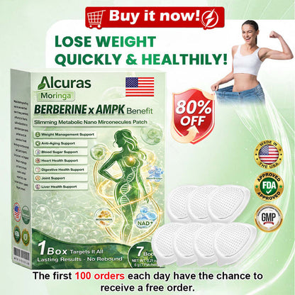🧬Alcuras™ Moringa × Berberine × AMPK 8-Benefit Slimming & Metabolic Nano Microneedle Patch