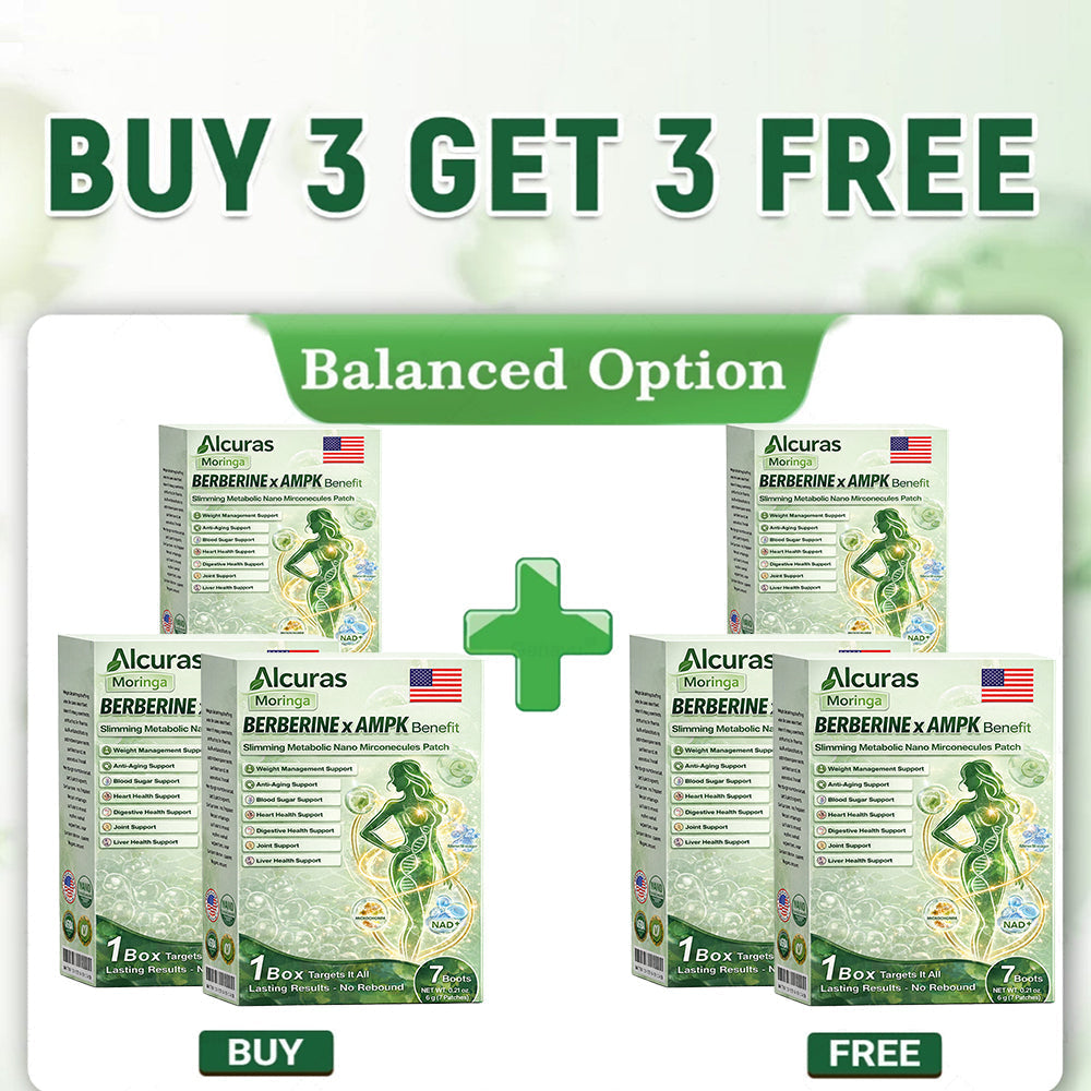 🧬Alcuras™ Moringa × Berberine × AMPK 8-Benefit Slimming & Metabolic Nano Microneedle Patch